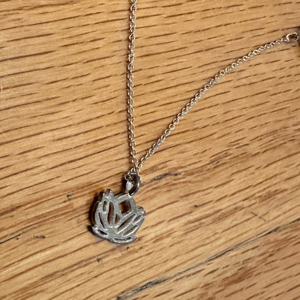 Silver Lotus Necklace - never worn